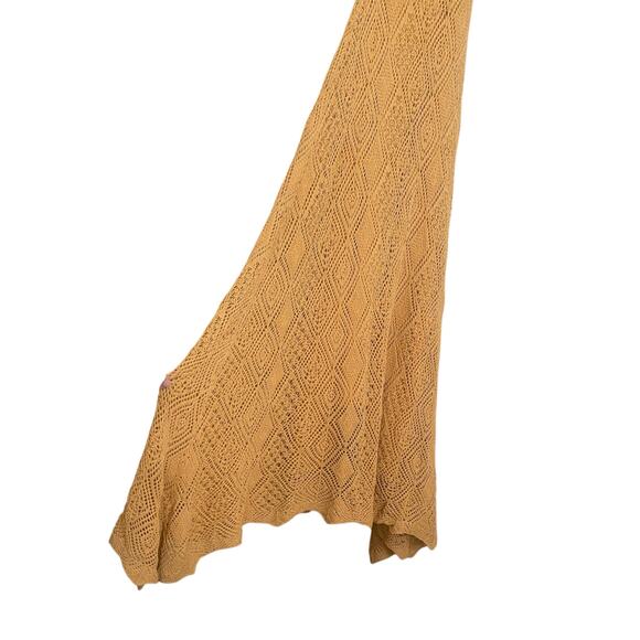 Ronny Kobo Alonia Maxi Dress Medium Gold Yellow Crochet Knit Boho Resort Travel - Picture 11 of 15